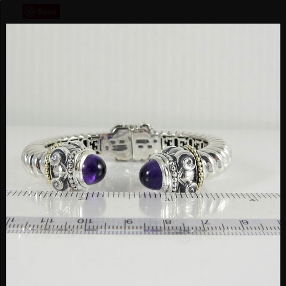 Esti-Frederica Sterling & 18 K amethyst bracelet - Picture 11 of 12